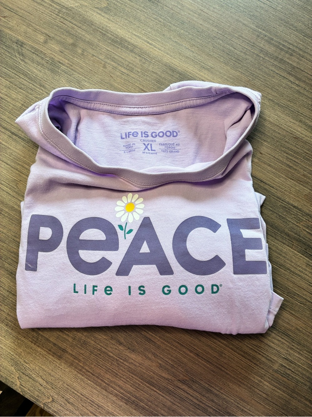 Life is Good Lavender "Peace" Graphic Tee